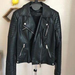 ZARA Faux Leather Motto Jacket
